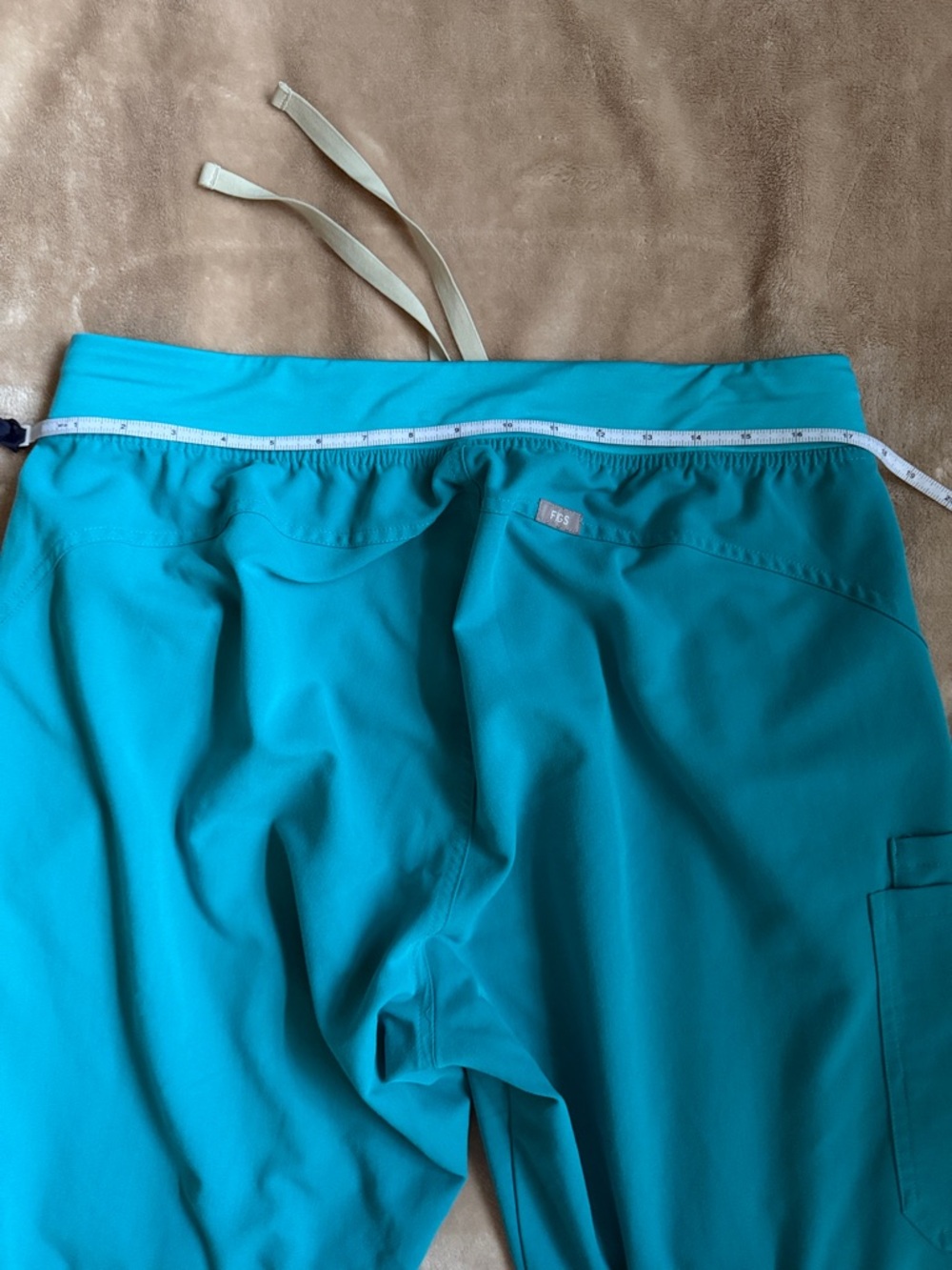 Figs Teal Isabel High Rise Wide Leg Scrub Pants - Picture 6 of 9